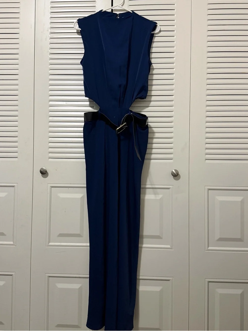 Abercrombie & Fitch Navy High Neck Belted Cutout Maxi Dress Size XS
